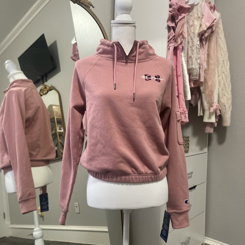 Champion Pink Hooded Long Sleeve Sweatshirt